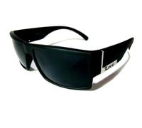 Locs Occhiali da sole Gangster da uomo con parte superiore piatta, montatura nera e argento 91026, Nero, 5.5w x 1.75h