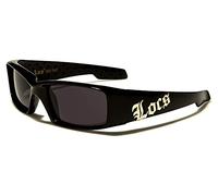 Locs occhiali da sole poker rap rapper moda città vestito donne uomini 8LOC9052, Montatura Nero Lucido Lenti Grigio