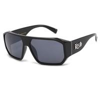 Locs occhiali da sole rettangolari grandi moda città vestito rap rapper poker donne uomini 8LOC91183-LC, Montatura nera lucida tinta unita