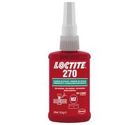 LOCTITE 270, Frenafiletti ad alta resistenza, Frenafiletti forte per bloccaggi permanenti, Frenafiletti Loctite per accoppiamenti metallici filettati, 1 flacone da 50ml