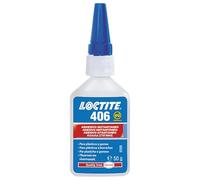 LOCTITE 406, Adesivo istantaneo a bassa viscosità, Colla istantanea trasparente per plastiche, Colla cianoacrilato per un fissaggio rapidissimo, 1 flacone da 50g