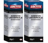 Loctite Adesivo Universale Istantaneo, Colla cianoacrilica universale, Cianoacrilato trasparente, Colla per metallo e gomma, 1 Tubetto da 20g (Confezione da 2)