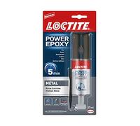 Loctite Colla epossidica liquida speciale metallo, resina epossidica bicomponente colore metallo, colla forte e veloce per metalli e altri materiali, colla ultra resistente, siringa da 25 ml