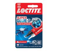 Loctite - Colla liquida trasparente speciale per plastica Super Glue-3 - 1 x tubo da 2 g + penna 4 ml