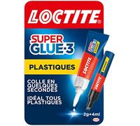 Loctite - Colla liquida trasparente speciale per plastica Super Glue-3 - 1 x tubo da 2 g + penna 4 ml