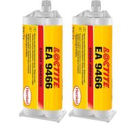 LOCTITE EA 9466 Adesivo epossidico bicomponente, Giallo, 1 cartuccia x 50ml (Confezione da 2)