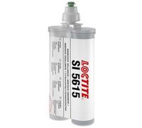 LOCTITE SI 5615, Silicone neutro bicomponente, Silicone nero con ottima adesione a vetro e metalli, Silicone bicomponente resistente al calore, 1 cartuccia da 400ml