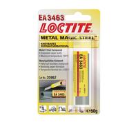 LOCTITE Stucco Epossidico Impastabile Metallico Caricato con Acciaio, EA 3463, Mastice Epossidico per Riparare Fori su Tubi in Leghe e Metalli - Stick 50 Grammi