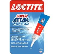 Loctite Super Attak Comfort Gel, Super colla trasparente e potente, Colla per scarpe extra forte con formula gel inodore, Colla forte per tutto che non si attacca alle dita, 1x3g