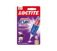 Loctite Super Attak Creative, Colla liquida trasparente con applicatore a penna, Colla attaccatutto forte per applicazioni facili e precise, Adesivo per legno, gomma, metallo, pelle, 1x3g