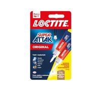 Loctite Super Attak Original Bipack, Colla liquida trasparente in confezione convenienza, Adesivo per gomma, metallo, ceramica, legno, cuoio e pelle, Colla per scarpe e fai da te, 3g+3g