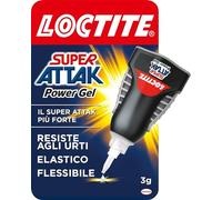 Loctite Super Attak Power Gel Control, adesivo trasparente e istantaneo specifico per materiali flessibili, colla resistente in formula gel per pelle, gomma e cuoio, 1x3g