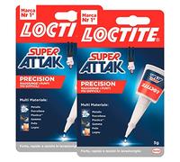 Loctite Super Attak Precision Colla Trasparente Multimateriale con Beccuccio Extra Lungo Raggiunge i Punti più Difficili Rapido per Metallo Porcellana Legno Plastica Gomma Pelle - 2 Flaconi da 5g