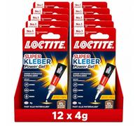 Loctite Super Glue-3 Power Gel Colla Istantanea 12 x 4 g - Colla Universale Extra Forte per Plastica, Metallo, Legno e Ceramica