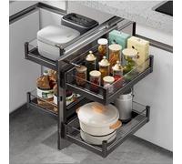 Locuetyn Armadio da cucina angolare, organizer estensibile, con 4 cestelli, design salvaspazio per riporre in modo efficiente la cucina
