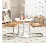 Locuetyn Piccolo tavolo a tulipano, 80 cm, tavolo da pranzo rotondo per 2-4 persone con base a piedistallo per cucina, tavoli rotondi da bistrot, tavoli moderni di metà secolo per il tempo libero per