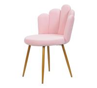 locwanot Sedia da ufficio in velluto per casa e ufficio, sedia da scrivania con petali per trucco, sedie in stile nordico, con gambe dorate e supporto per la schiena, per ragazze e donne, imbottita