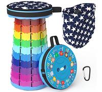 LOCYOP Sgabello Pieghevole Portatile Con Cuscino, Sgabello Retrattile Con Motivi Sgabello Da Campeggio Adulto Di Seconda Generazione Con Un Carico Massimo Di 200kg