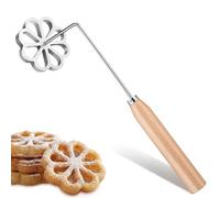 LOCZUK Cooking Stamp, Cookie Molds, Lega di Alluminio, stampo frittelle con manico, forma di fiore, sicuro da usare, per waffle e snack fritti, per cucina domestica