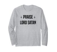 Lodate Il Signore Satana Croci Sottosopra Maglia a Manica