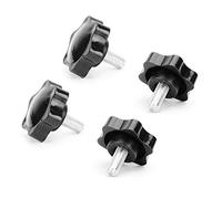 LODDEYEE 4 pezzi M8 x 16 mm manopola a stella filettatura sostituzione vite di serraggio smontaggio rapido parti di ricambio maniglia di bloccaggio manopola a vite nera (colore: diametro testa 38 mm,