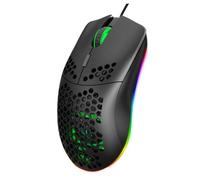 LODDEYEE Mouse per computer con foro RGB luminoso a 6 pulsanti mouse da gioco con foro programmabile