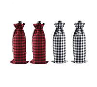 LODDEYEE Set di 4 coperture per bottiglie di vino di Natale, in cotone, per regali di Natale, matrimoni, compleanni, vacanze, pranzi, feste, decorazione da tavolo, Colore unico, Taglia unica