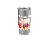 Lode al sacro lardo divertente maiale barbecue grigliare amante del maiale Meme Bicchiere termico in acciaio inox doppia parete