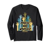 Lode e adorazione Mani Fede Cristiana Ispirazione Religiosa Maglia a Manica