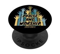 Lode e adorazione Mani Fede Cristiana Ispirazione religiosa PopSockets PopGrip Adesivo