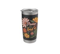 Lode Il Signore Salmo Cristiano Boho Fiore Inspirational Bicchiere termico in acciaio inox doppia parete