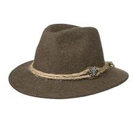 Lodenhut Manufaktur Cappello Tirolese EdelweißManufaktur Uomo - Feltro di Lana in da camminatore Autunno Estate Primavera Inverno Estate/Inverno - 58 cm Marrone-Melange
