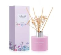 L'odeur Vill Diffusore Profumatore per Ambienti con 6 Bastoncini di fragranza, 4.06 oz (120ml) Gelsomino Lily, essenziale di fragranzaper casa per la Camera da Letto, Ufficio,Bagno decorazione.