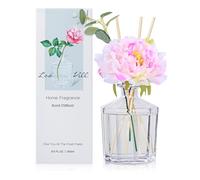 L'odeur Vill Reed Diffusore, 8.5 Oz Lavanda Geranio Diffusore Bagno con 10 Bastoni, Diffusore Profumato Profumo Casa Olio Essenziale Reed Diffusore Set per Casa Grandi Stanze Bagno Mensola Decor