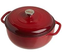 Lodge 5,68 litro / 6 Quarto di gallone Britannico Ghisa/Smalto porcellanato Dutch Oven/Casseruola, Rosso
