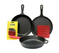 Lodge 6 pezzi Set di pentole in ghisa e accessori Grill Pan Set