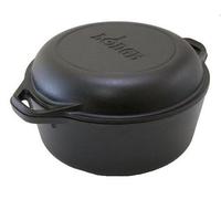 Lodge L8DD3 Forno olandese (dutch oven), doppio, con manici, da 4,73litri, Nero, 5 Quart