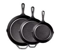 LODGE Set di padelle in ghisa pre-stagionate, 3 pezzi, include padelle da 20,3 cm, 25,7 cm e 30,5 cm