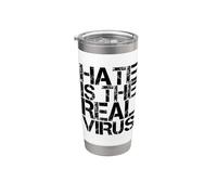 L'odio è il vero virus - AAPI Anti razzismo asiatico - AAPI Hate Bicchiere termico in acciaio inox doppia parete