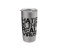 L'odio è il vero virus - AAPI Anti razzismo asiatico - AAPI Hate Bicchiere termico in acciaio inox doppia parete