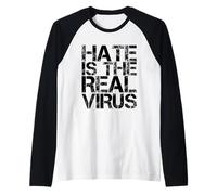 L'odio è Il Vero Virus - AAPI Anti Razzismo Asiatico - AAPI Hate Maglia con Maniche Raglan