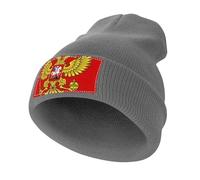 LODMLOER Berretto da Uomo e Donna Bandiera della Federazione Russa Berretto Beanie Termica Cappello Adulto Inverno Cappelli Berretti Morbido con Morbida per Sci, Bici, Moto Grigio Antracite