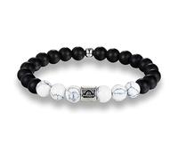 LODMLOER Bracciale con Segni Zodiacali in Pietra Opaca da 8 Mm Bilancia - Braccialetti con Perline Elastiche Bianche, Braccialetti Oroscopo Costellazione Vintage Gioielli per Uomo Donna, Bilancia