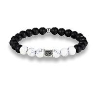 LODMLOER Cancro 8Mm Pietra Opaca Segni Zodiacali Bracciale - Braccialetti Perline Elastiche Bianche, Braccialetti Oroscopo Constellazione Vintage Gioielli per Uomo Donna, Cancro