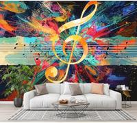 LODMLOER Carta da Parati Moderna per Camera da Letto,Note Sui Graffiti,450x315cm Fotomurali in TNT, Decorazione da Muro XXL, Poster Giganti da Parete,Schizzi Di Pittura Arte Astratta