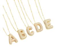 LODMLOER Collana Con Ciondolo Iniziale Hip-Hop Con Diamanti Pieni Az 26 Lettere Collana Con Lettere A Bolle Di Strass Esagerate Collana Con Lettere Di Dichiarazione Per Donne Uomini,A
