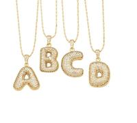 LODMLOER Collana Iniziale Con Lettera Zircone A Bolle - Collana Iniziale Esagerata Con Strass Scintillanti Zircone Pop Collana Con Lettera Pop 26 Az Collana Iniziale Gioielli Regalo Accessori Per Fes