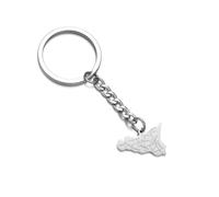 LODMLOER Portachiavi Con Mappa Della Sicilia In Italia - Per Donne E Uomini, Portachiavi Con Ciondolo A Forma Di Mappa Geometrica Alla Moda, Portachiavi Con Mappa In Stile Etnico, Accessorio Per Bors