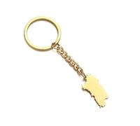 LODMLOER Portachiavi Con Mappa Italia Sardegna, Portachiavi Portatile Con Mappa, Portachiavi In Stile Etnico, Accessorio Per Chiavi Auto, Per Uomo E Donna, Regalo Creativo Con Souvenir, Giallo, Tagli