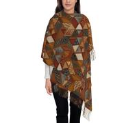 LODMLOER Sciarpa Foulard Donna Triangolo E Quadrato Sciarpa Invernale Donna Struttura Del Legno Sciarpe e Scialli Calda Morbida come il Cashmere per Regalo Caldo in Inverno, Marrone